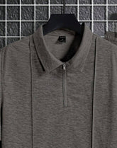 MEN SOLID COLOR TURN-DOWN COLLAR CASUAL SHORT SLEEVE T-SHIRT AND DRAWSTRING SHORTS SET